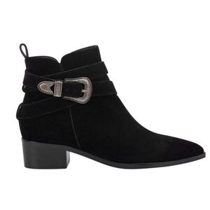 Women’s Marc Fisher Mlyandi Black Leather Suede Western Boots 6.5 US!